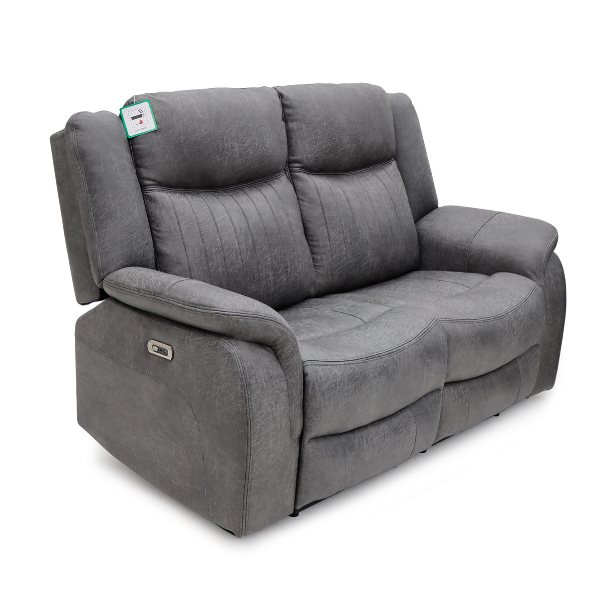 Gray reclining sofa on a white background