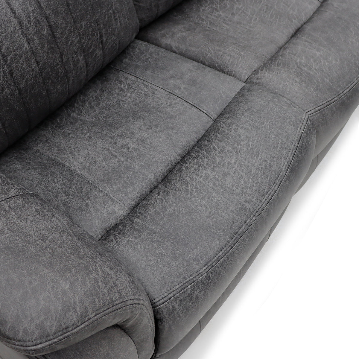 Gray fabric sofa on a white background