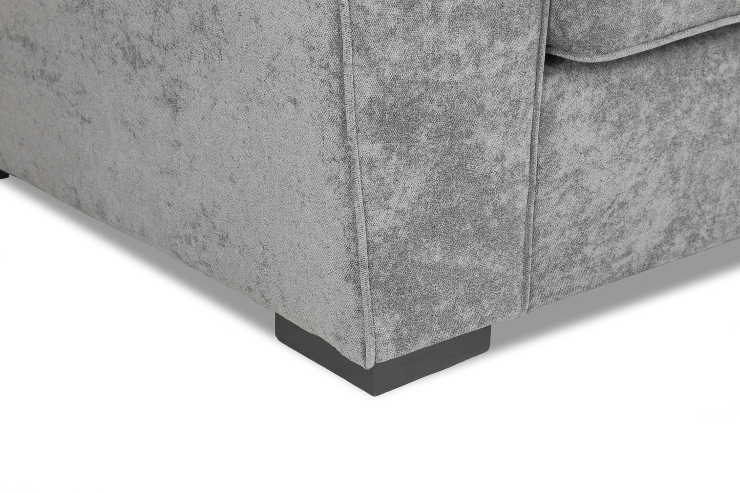 Gray textured sofa corner on a white background