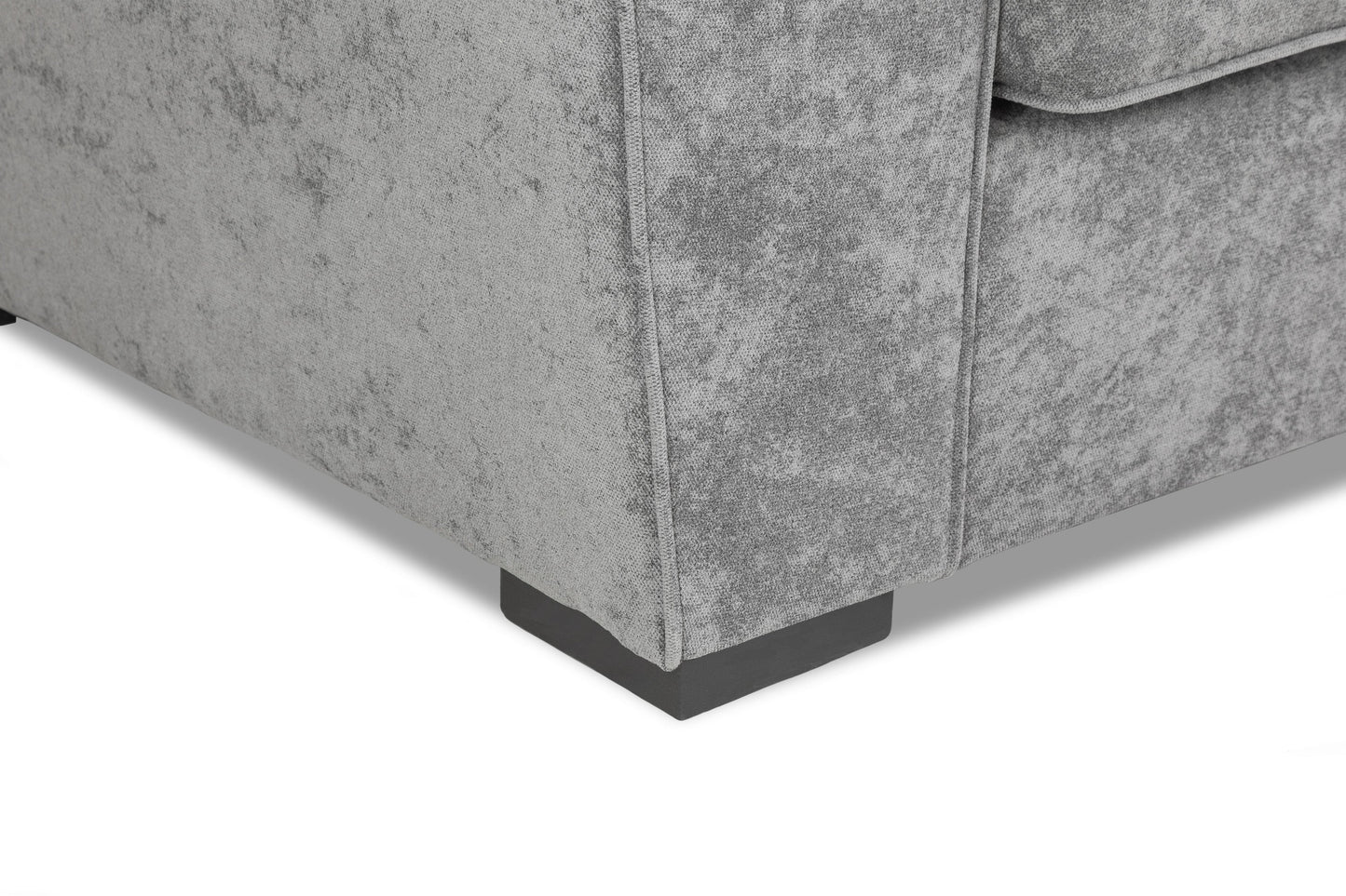Gray textured sofa corner on a white background