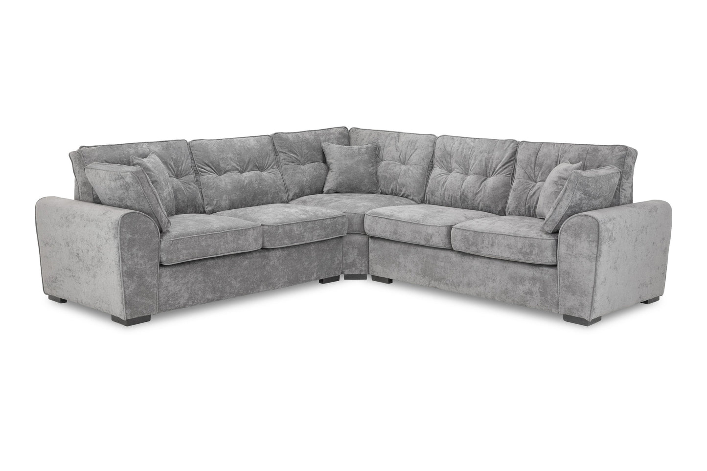 Gray sectional sofa on a white background