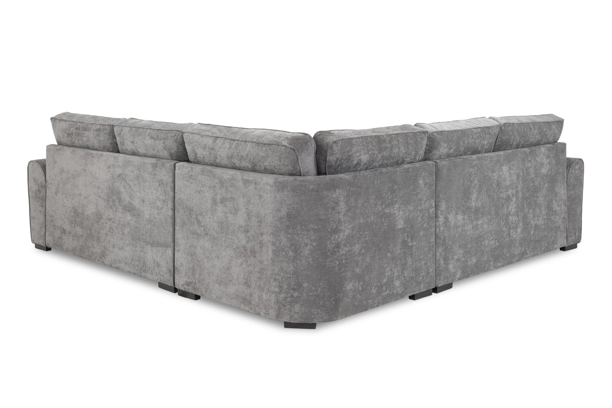 Gray sectional sofa on a white background