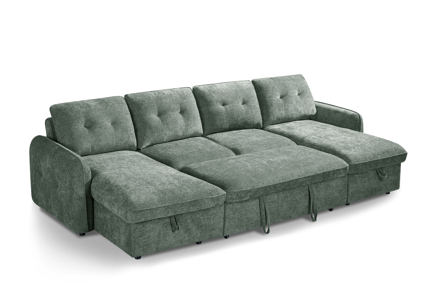 Gray sectional sofa on a white background
