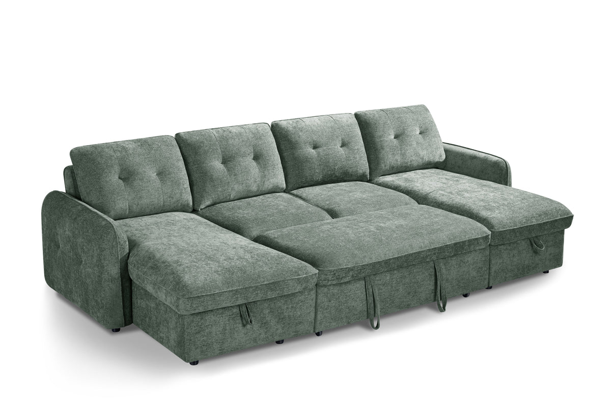 Gray sectional sofa on a white background