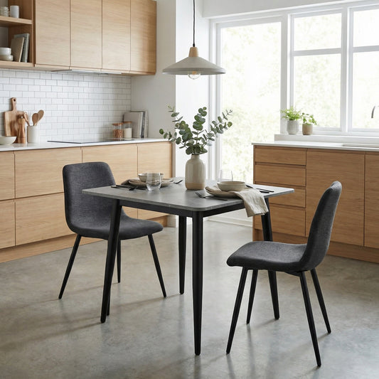 Nova 70cm Grey Marble-Effect Sintered Stone Dining Table