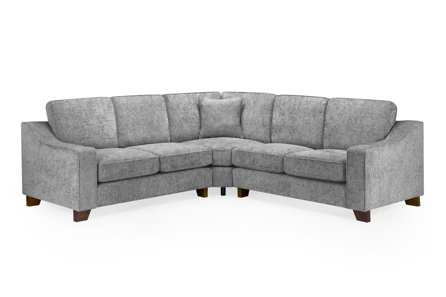 Gray sectional sofa on a white background