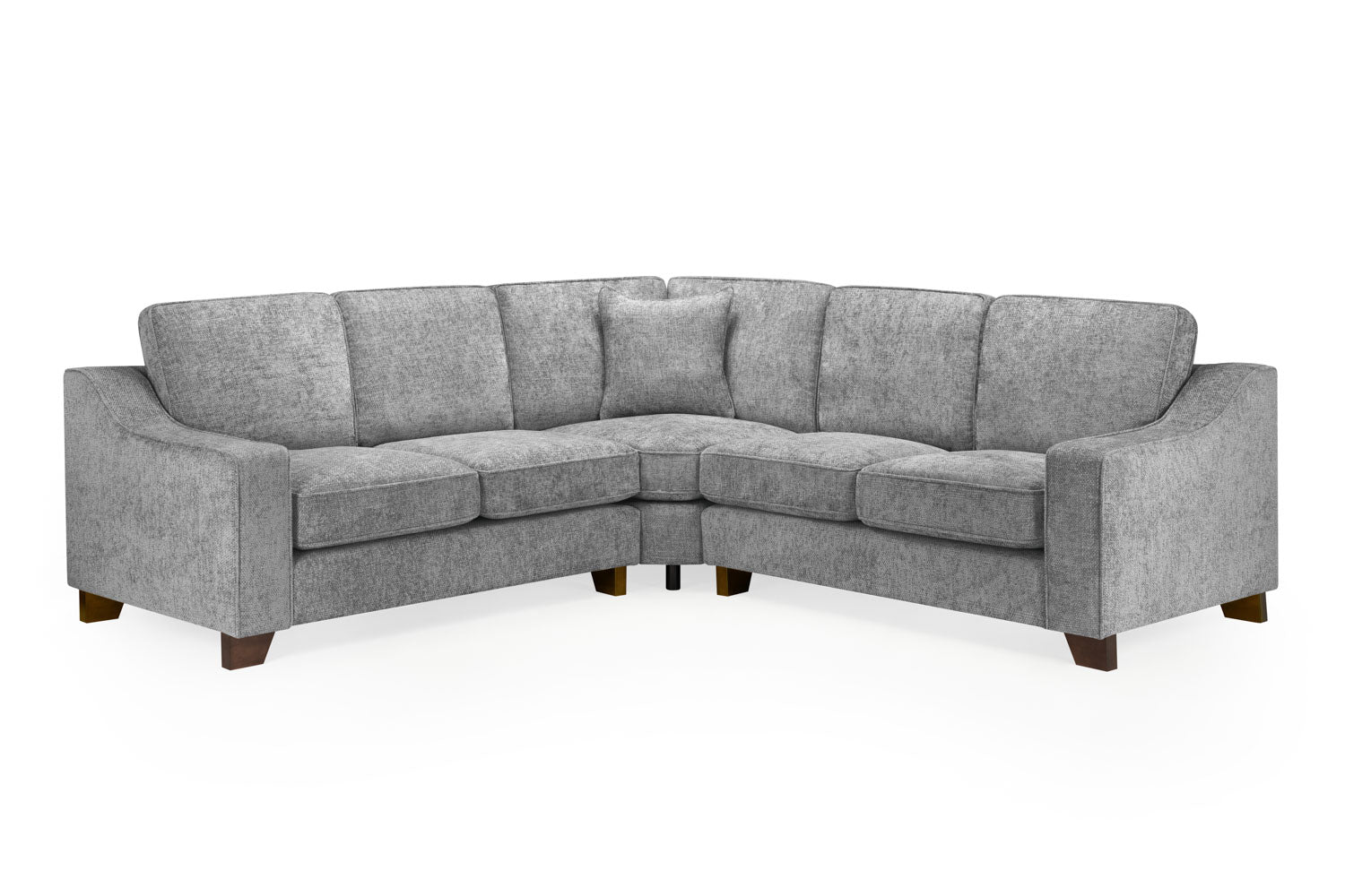 Gray sectional sofa on a white background