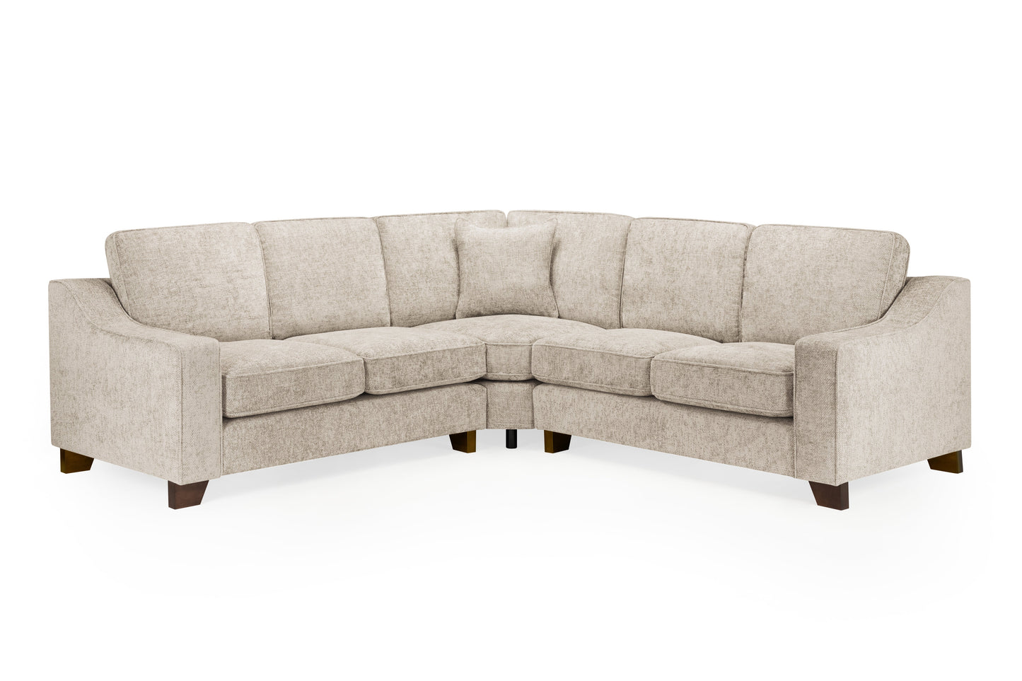 Beige sectional sofa on a white background