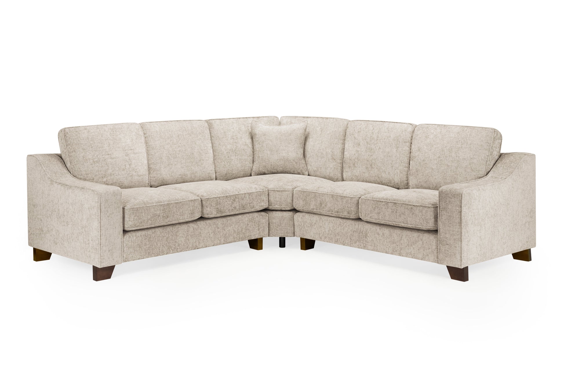 Beige sectional sofa on a white background