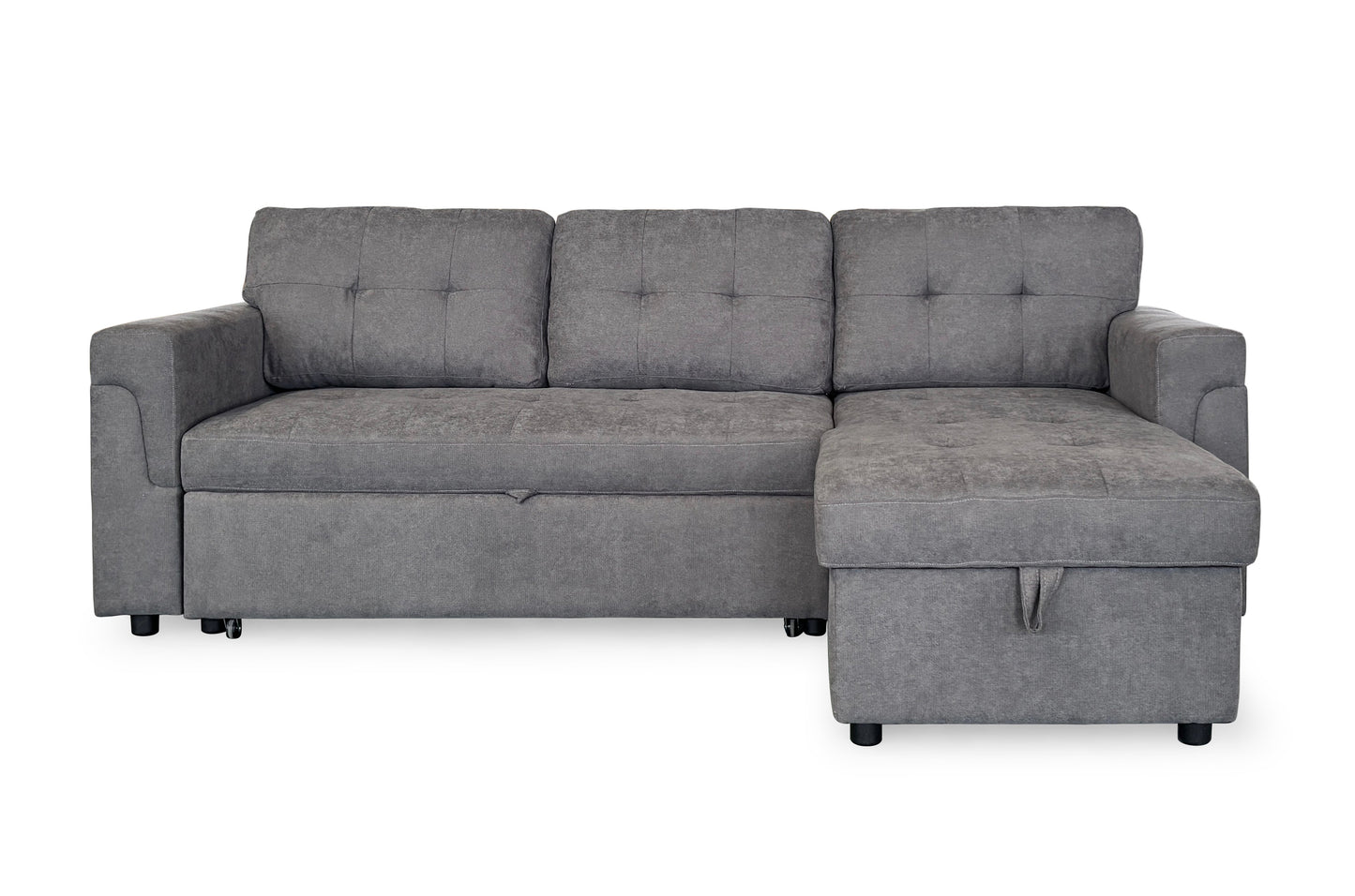 Gray sectional sofa on a white background