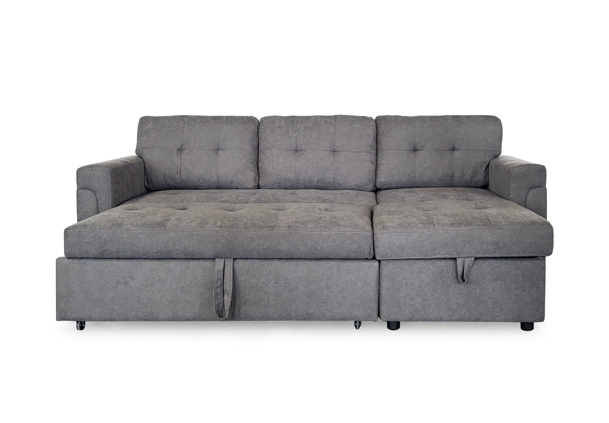 Gray sofa bed on a white background