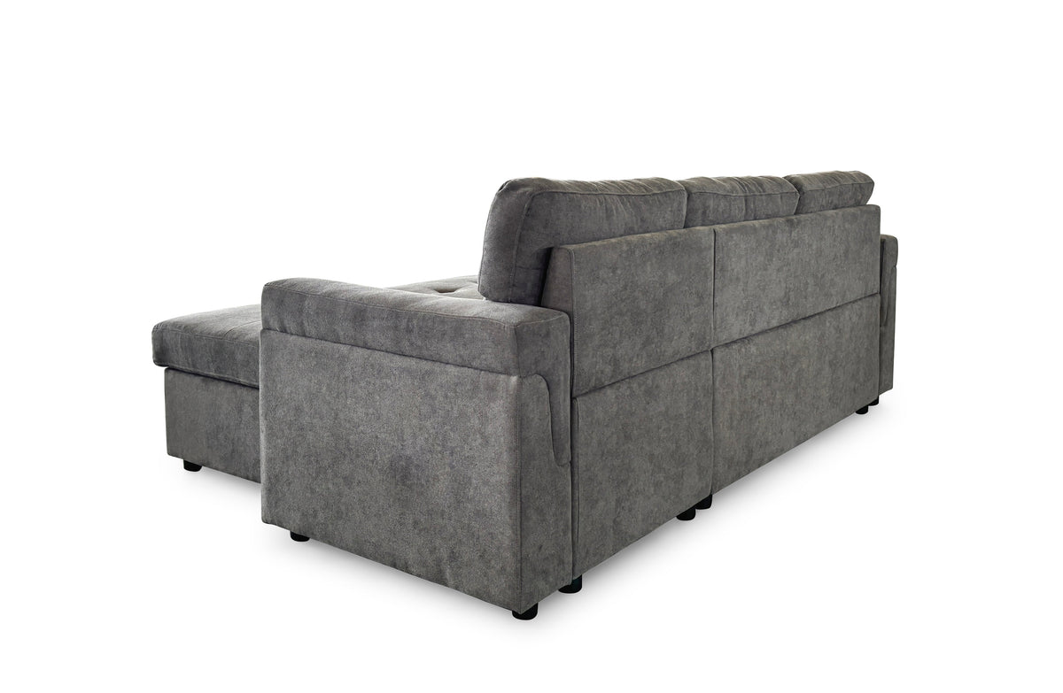 Gray sectional sofa on a white background