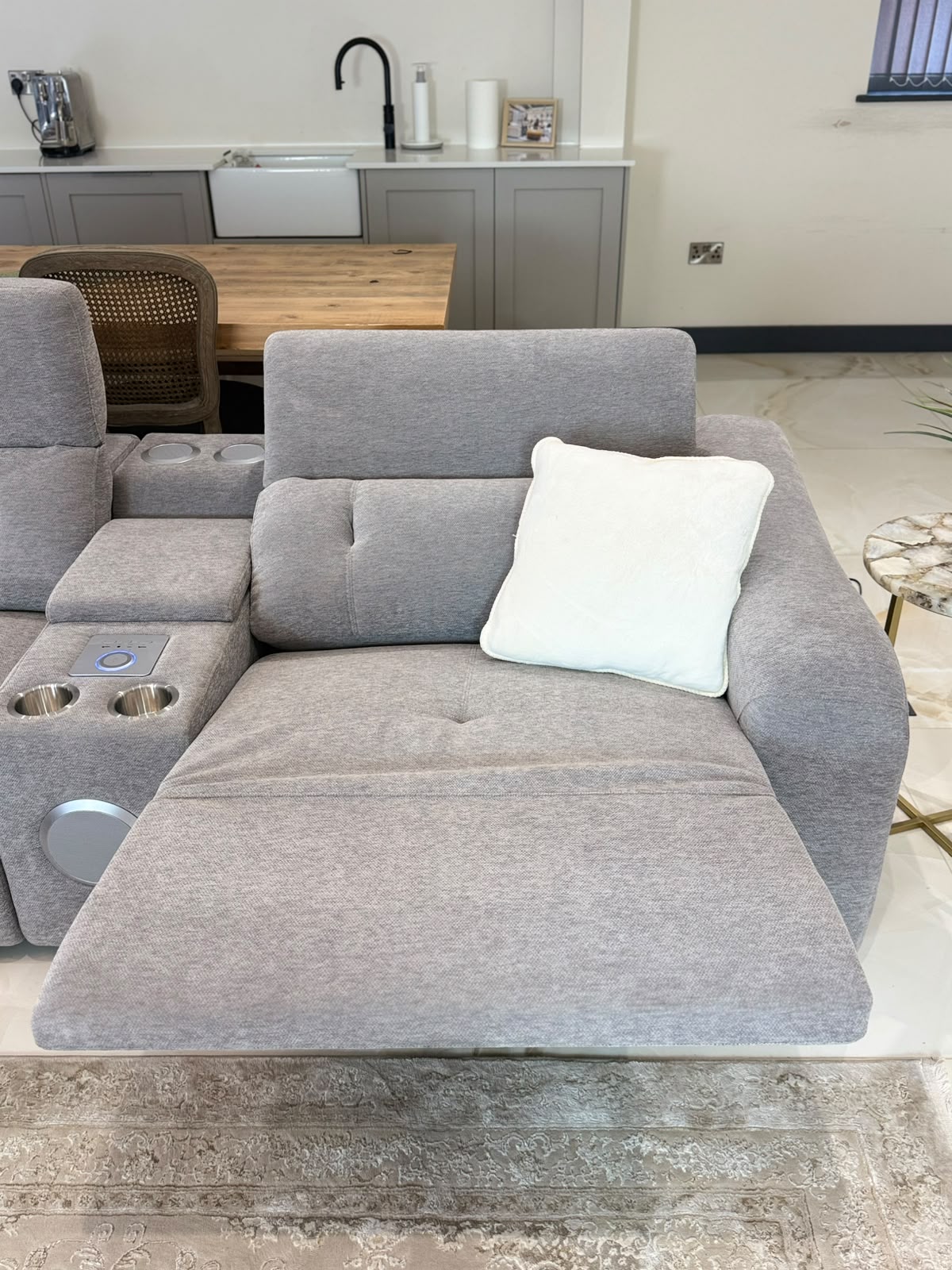 Ohio Grey Electric Recliner Large Corner Sofa