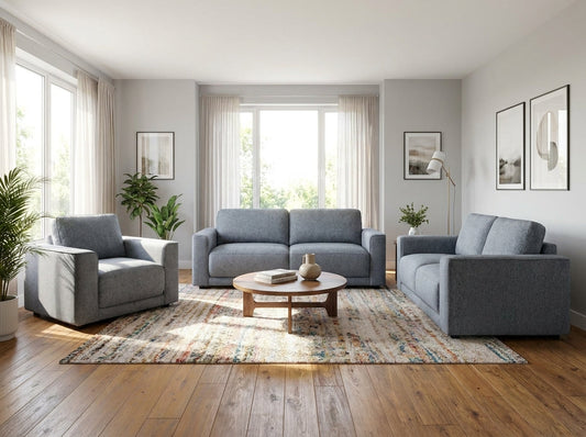 Marlow Grey 3+2+1 Sofa Set | Complete Fabric Suite