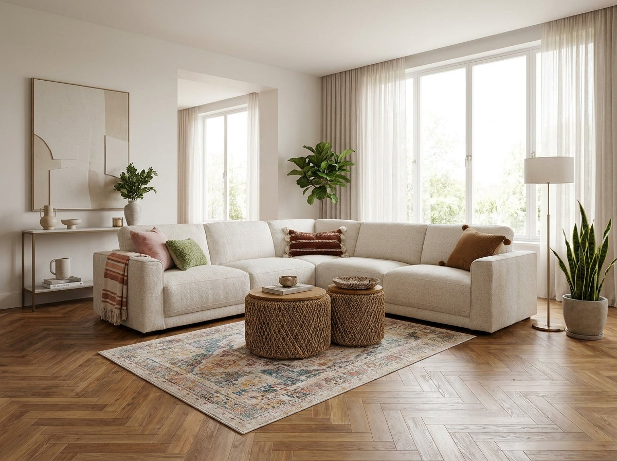 Marlow Beige Large Corner Sofa