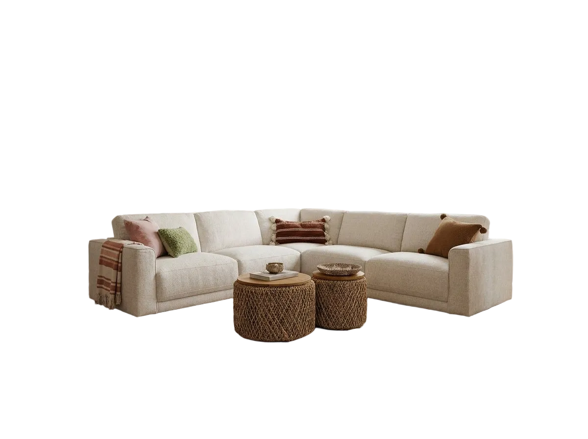 Marlow beige large corner sofa with spacious family seating